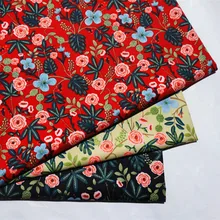 Половина метра реактивной красный цветок печати лоскутное хлопок ткань для ткани дети постельные принадлежности домашний текстиль шитье Тильда куклы B241
