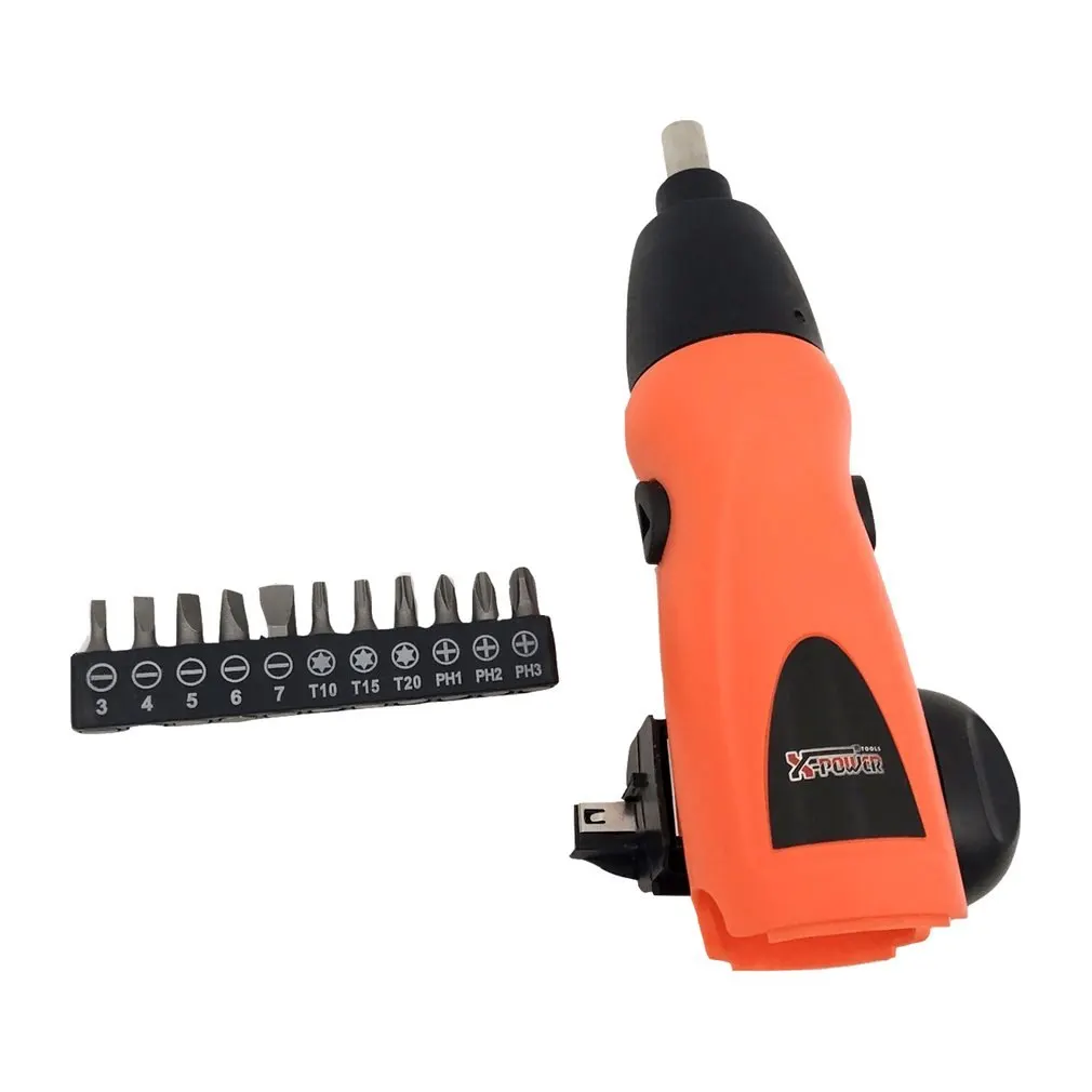 X- POWER Electric Screwdriver 6v Battery Operated Cordless Drill Tool Set + 11pcs | Инструменты