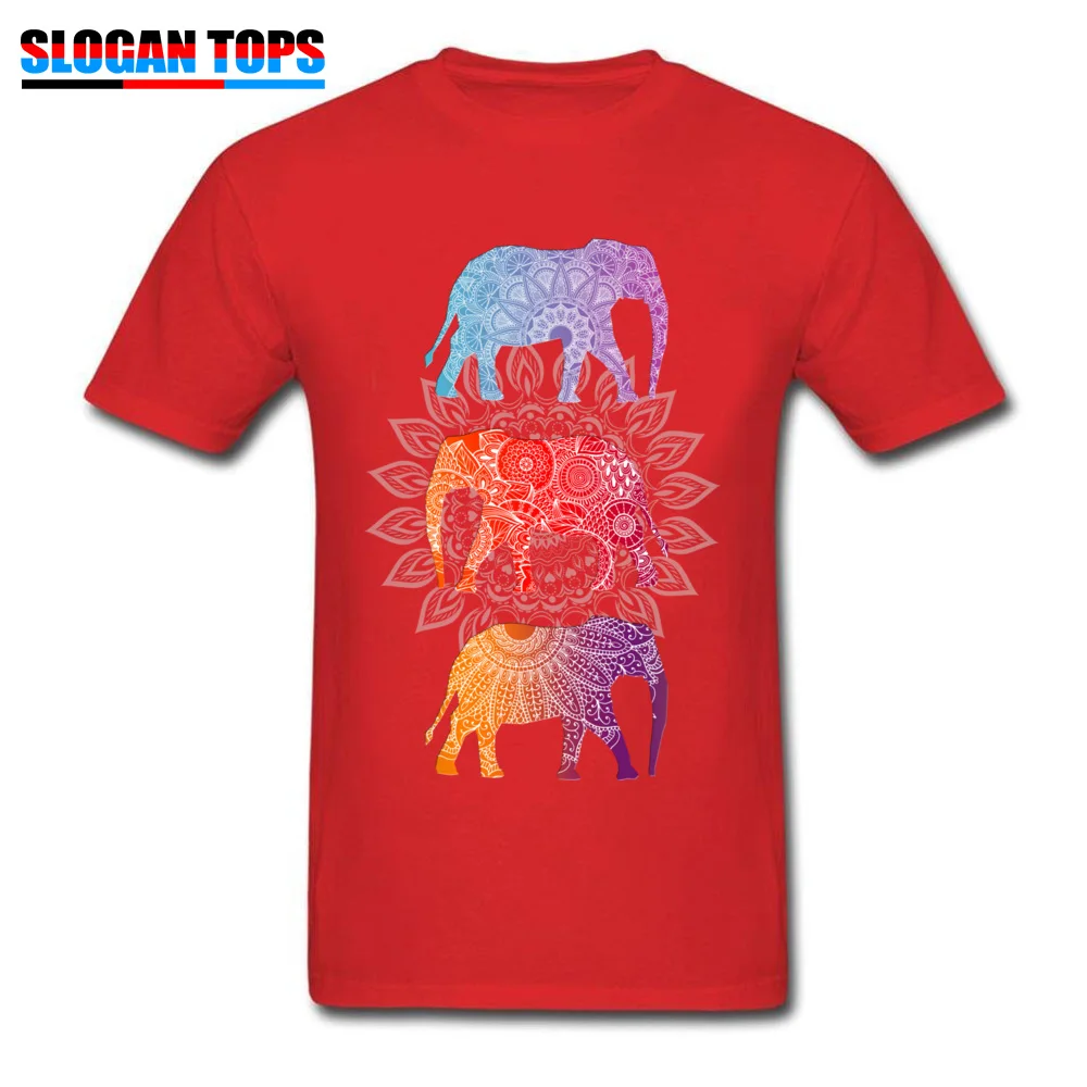 Elephantz II 100% Cotton T-shirts for Men Short Sleeve Street Tops Shirts Cute Summer Fall O-Neck Clothing Shirt Hip hop Elephantz II red