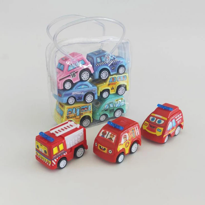 Details about / 6pcs Car Set Children Simulate Educational Trailer Toy Inertia Truck Kids Race