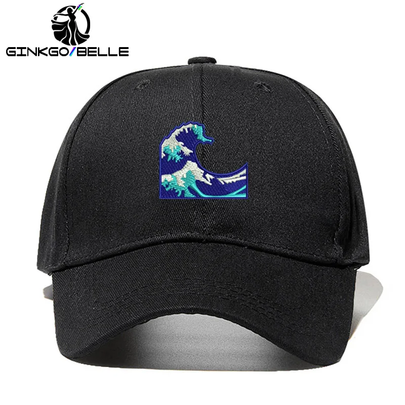 

Cap WAVE Emoji Baseball Cap Embroidered Wave Dad Hat Sea Lover Beach Hat Low Profile Curved Bill Sun Hat Unisex Hats