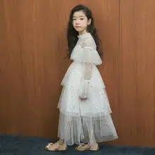 Платья для девочек-подростков коллекция года, летние детские праздничные платья Бутик, костюм для девочек модное платье принцессы Одежда с принтом для девочек от 6 до 14 лет