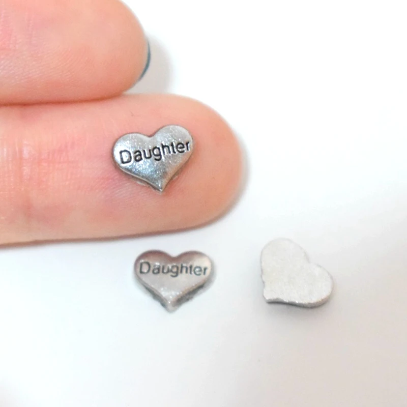 Family Member Daughter Floating Charms For Living Memory Glass Floating Locket Pendants Necklace DIY Accessories 10pcs/lot