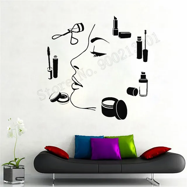 Beauty Salon Wall Decals Make Up Vinyl Decal Hairdressing Stickers