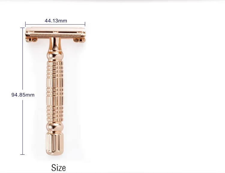 Лезвие с двойными краями, безопасное лезвие ручное бритье, бритва с хромированным покрытием из розового золота, посылка для путешествий