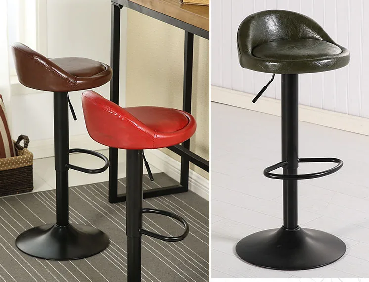 Adjustable Height 360 degrees Rotation Bar Stool Chair Vintage Rotating bar chair linen/pu leather Bar Furniture