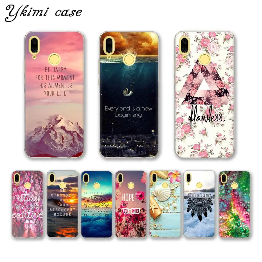 

Ykimi Case Motivating slogan landscape Phone Cases For Huawei Nova 3i 3 3e 2 2s Case Transparent TPU Soft Silicone Cover