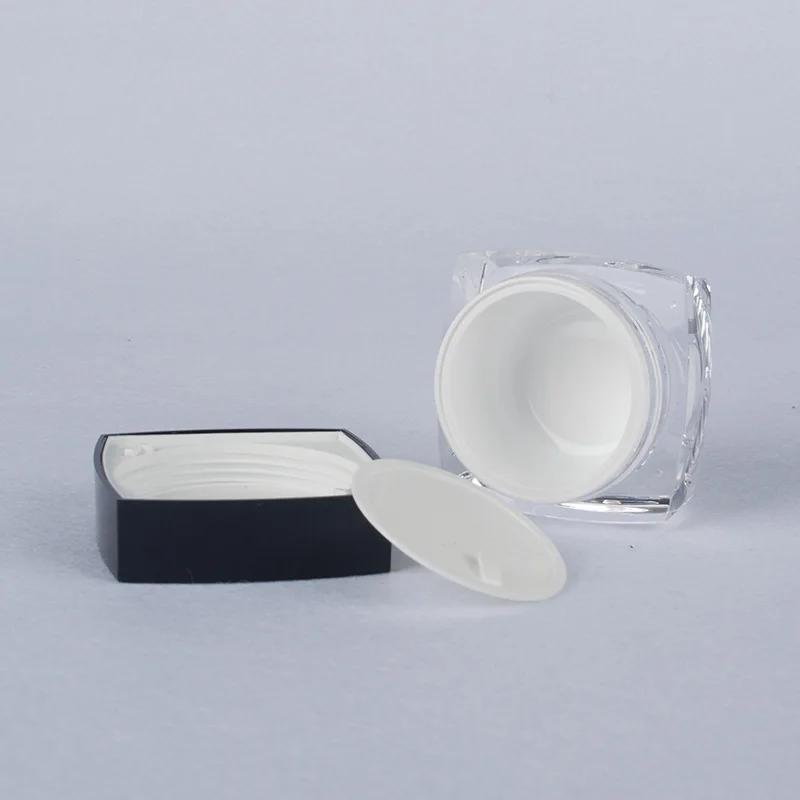 

1pcs 5-50g acrylic cream bottle cream box is divided into boxes Black cover square box high-grade cosmetic packaging BQ049
