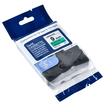

Cidy 50pcs compatible P-touch label tape tz721 tze721 tze 721 tz 721 Black on Green for brother label printers