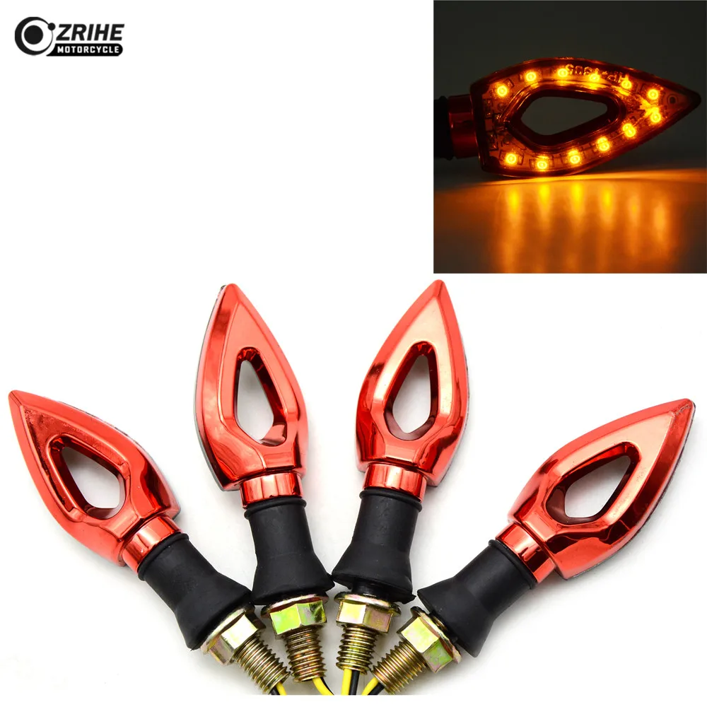 Universal amber chopper motorcycle tail turn signals light indicator lamp for honda shadow 750 yamaha xt660 BMW s1000r F650GS