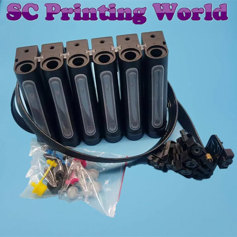 

6 color UV LED ink tank with 3 meter tube 6 damper for EPson R330 R290 T50 L800 UV flatbed printer