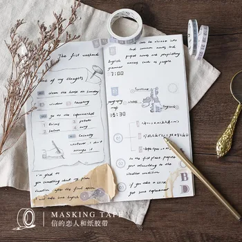 

10 pcs/1lot DIY Japanese Paper Decorative Adhesive Tape Cartoon Vintage Map Washi Tape/Masking Tape Stickers Size 7m