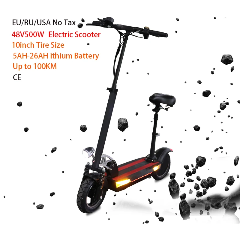 Top Long Distance 100km 48V 500w Electric Scooter 48V26AH 10inch Powerful Electric Skateboard Patinete Electrico Adulto E Scooter 0