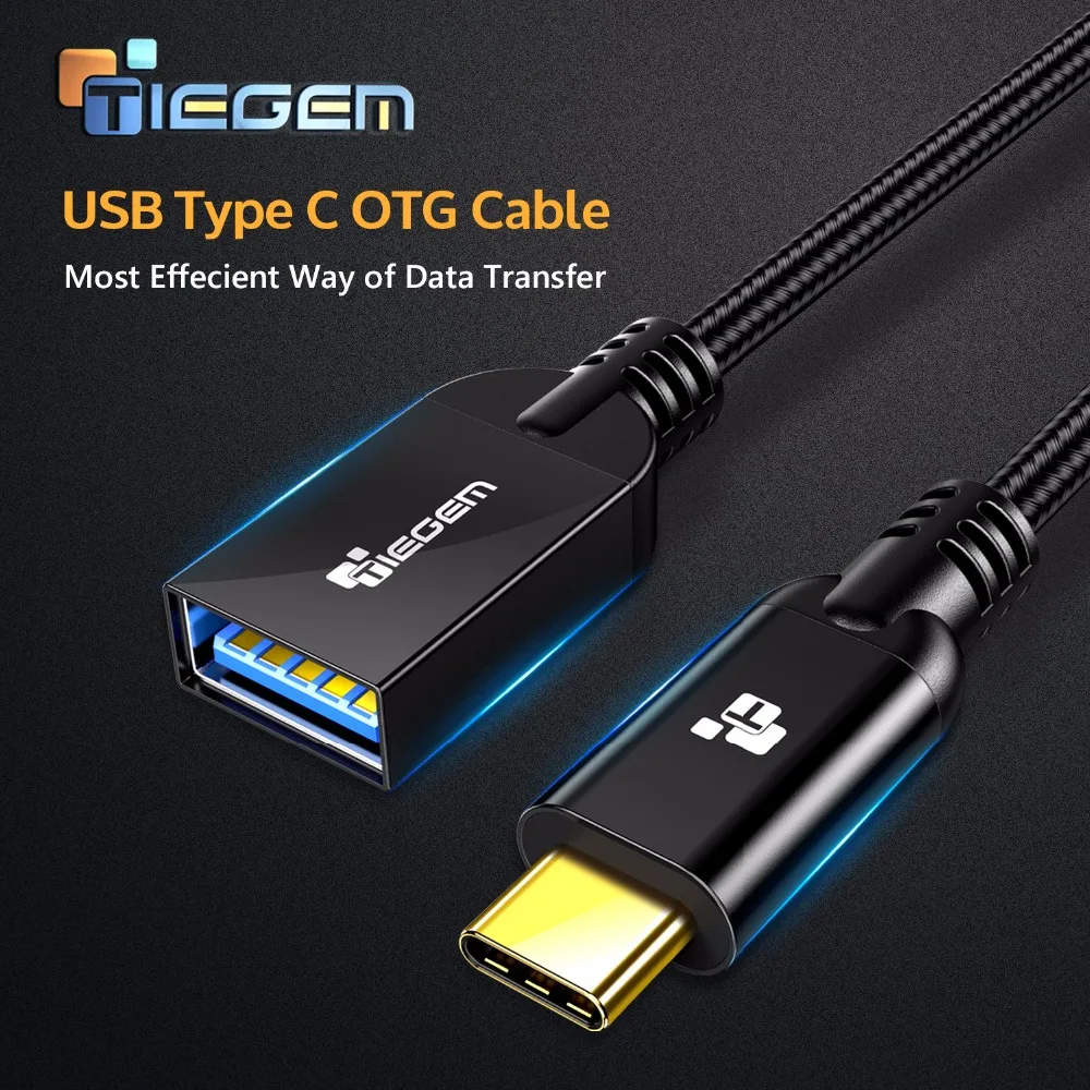 Tiegem USB-C Male to USB 3.0 Female Adapter Data Transfer Cable 5Gbps USB OTG Converter for Macbook Google Chromebook Samsung s8