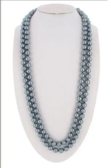 

hot AAA 8-9mm natural south sea Genuine silve gray pearl necklace 49inch 14KGr a(5.18)