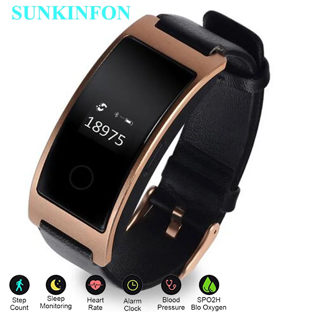 KF1X Smart Wristband Blood Pressure Heart Rate Monitor Pedometer Wrist
