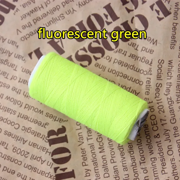 Каждая катушка разных цветов, международная зона, 2pcs100% полиэфирная нить 218 ярдов - Цвет: fluorescent green