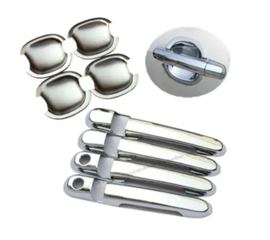 

New Chrome Car Door Handle Cover + Cup Bowl Trim For Hyundai Accent 2007 2008 2009 2010 2011 Free Shipping