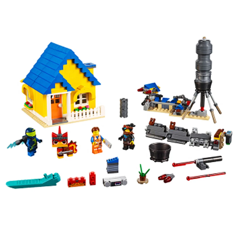 Cena 2019 nowy dom marzeń Emmet Rescue Rocket Building Blocks kompatybilny LegoINGLYS Movie 2 70831 zabawki edukacyjne prezenty świąteczne