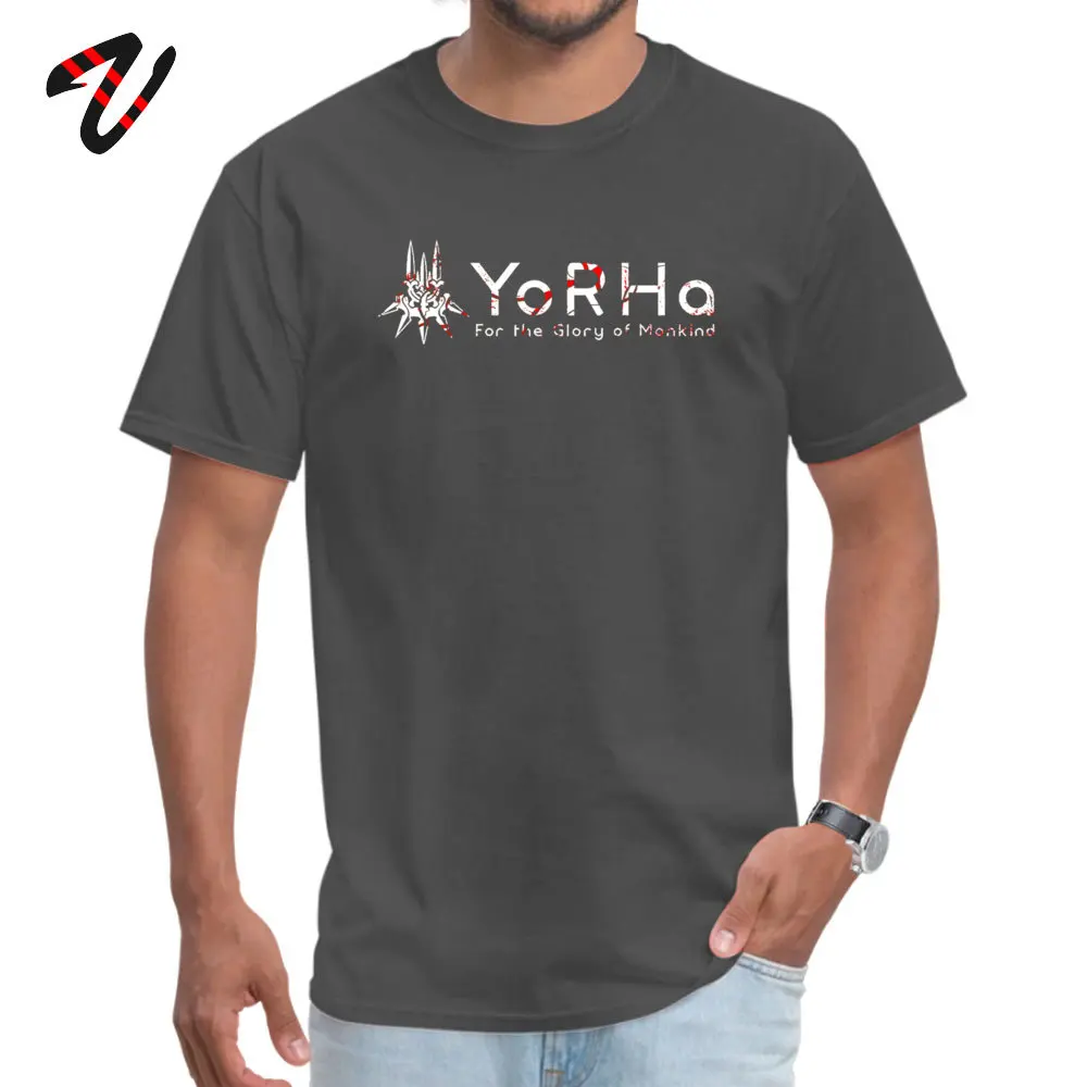 YoRHa Logo Europe Summer/Autumn 100% Cotton O-Neck Men Tops & Tees Fitness Tight Clothing Shirt Brand Short Sleeve T-shirts YoRHa Logo -15613 carbon