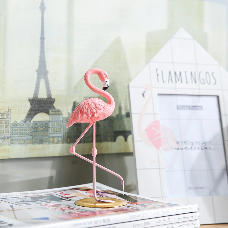 Miz 1 шт., полимерный Розовый фламинго, домашняя декоративная фигурка для девочки Ins, горячая распродажа, домашний декор, подарки для девочки