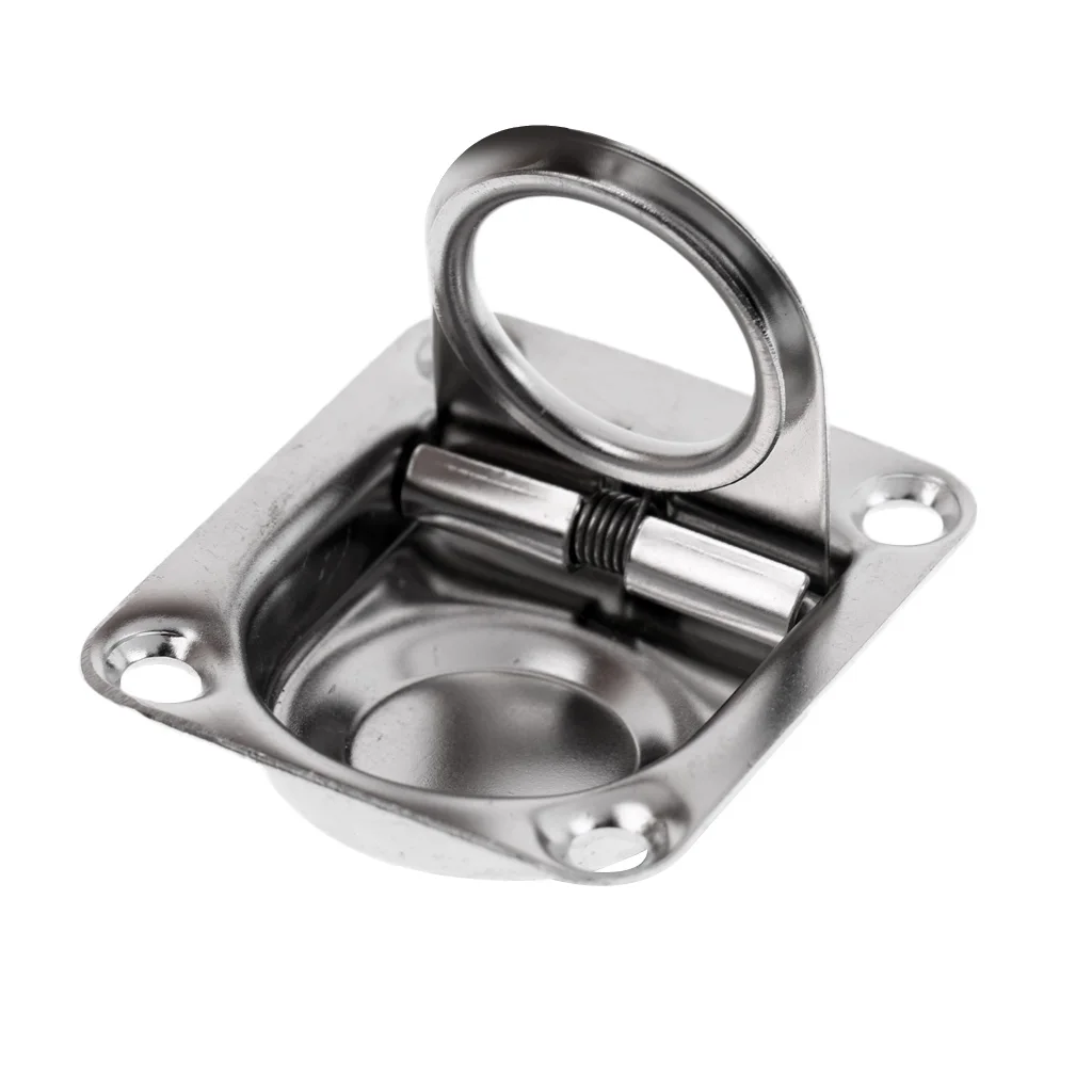 4 Pieces Marine Boat Deck Hatch Flush Ring Pull - Stainless Steel 43x 36mm