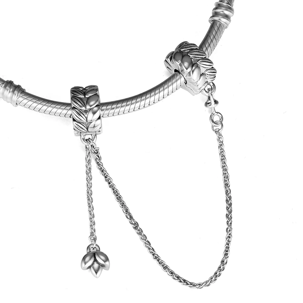 Good Quality 925 Sterling Silver Jewelry Grains of Energy Safety Chain