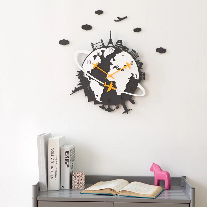Reloj de pared de mapa del mundo moderno reloj de pared de madera creativo decorativo silencioso Reloj de pared grande para la decoración del hogar de la sala de estar C5T102 Reloj de pared de mapa del mundo moderno reloj de pared de madera creativo decorativo silencioso Reloj de pared grande para la decoración del hogar de la sala de estar C5T102