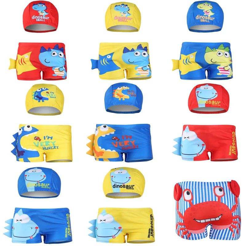 

Boy Swimwear Swimming Trunk ages 1 to 10 Children Cartoon Diansours Summer Swimwear Swim Shorts Printed Toddler Boy Swimsuits