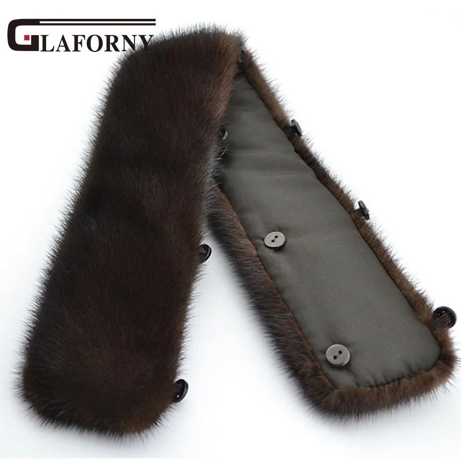 Glaforny 2018 зимний женский норковый меховой воротник теплый мужской натуральный мех