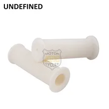 7/" 22 мм белая мотоциклетная рукоятка в стиле ретро, резиновый руль, ручные ручки для Honda Kawasaki Yamaha Suzuki Кафе Racer Универсальный