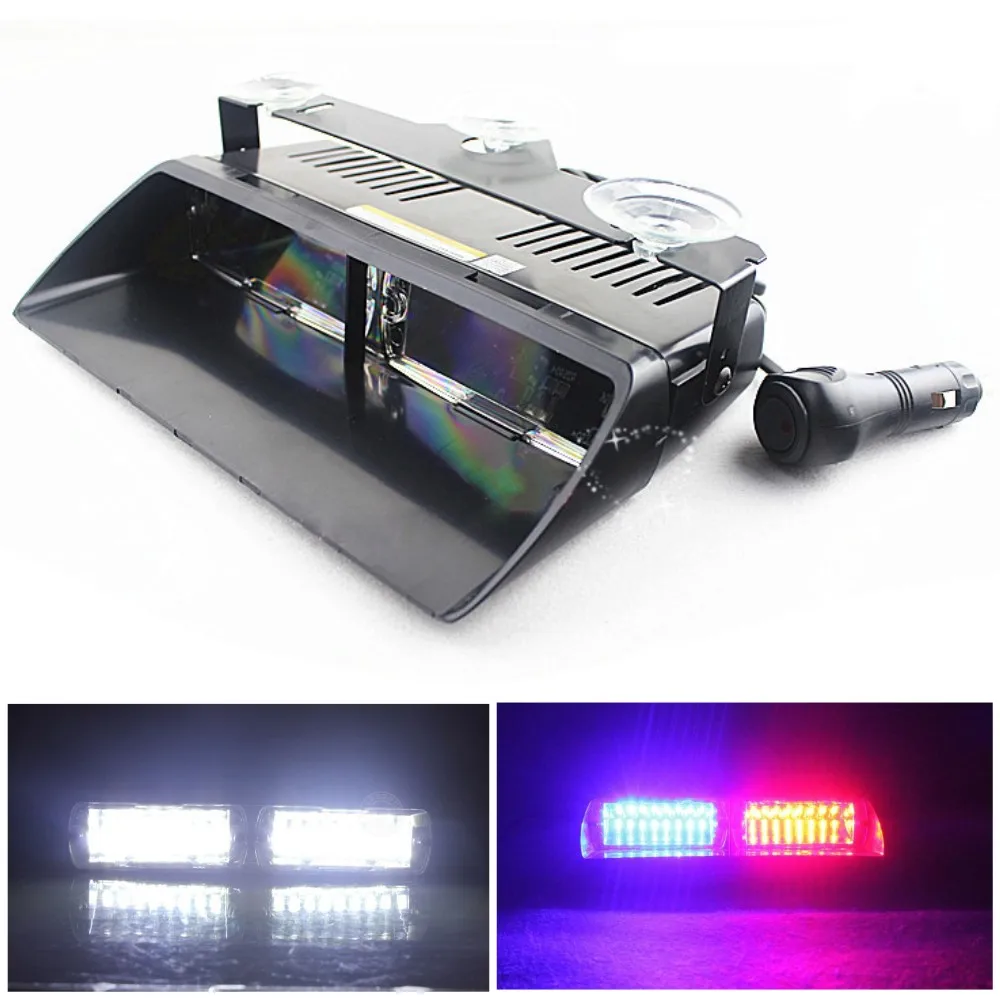 High Power Car Emergency Led Flash Light Parabrezza Sucker Led Warning Dash Light Police Fireman Beacon Attenzione Barra Luminosa Stroboscopica