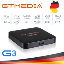 GTMEDIA G3 Smart ТВ BOX 4 K Bluetooth 4,0 Android 7,1 2G/16G+ 1 год IP ТВ Netflix Media Player HDCP1.4/2,0 DRM Widenvine L1 PK H96