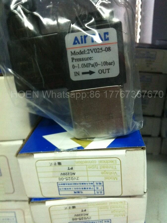 Нормально закрытый электромагнитный клапан Airtac типа 2V025 08 2/2 каналов G1/4 дюйма