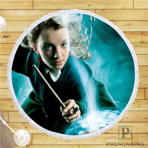 

Custom DIY Customized Microfiber Fabric harry_potter Round Beach Blanket Towel Printed on Demand 150cm #19-01-28-67