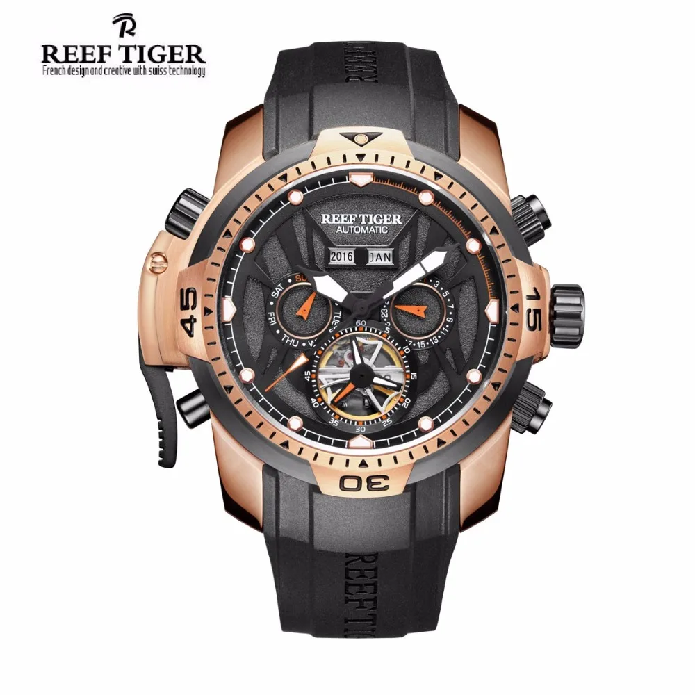 Reef Tiger/RT Mens Sport Watch with Year Month Date Day Calendar Big