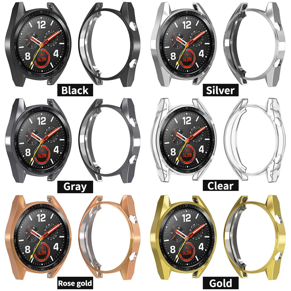 For-Huawei-Watch-GT-Protective-Case-Plating-TPU-Shockproof-Screen-Protector-Frame-Cover-2019-New-Fashion