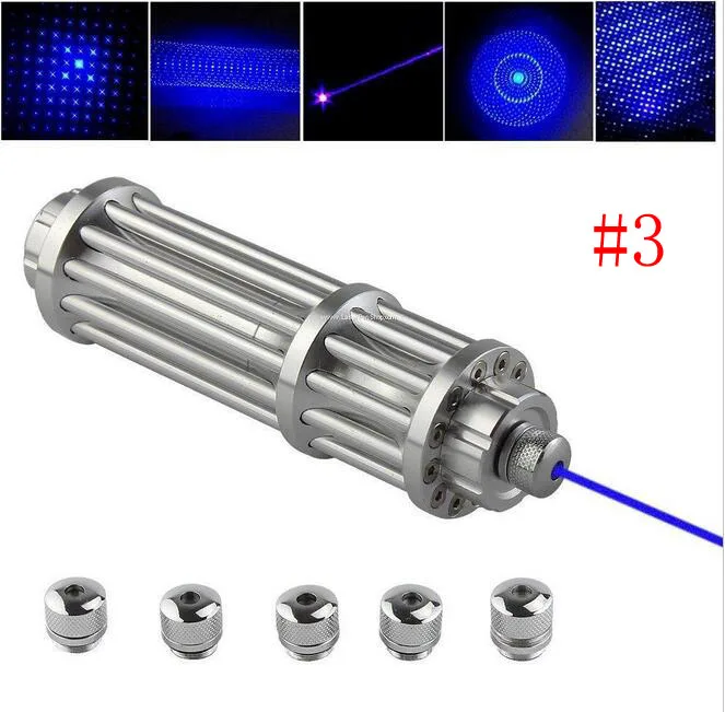 Высокий мощный 5000LM синий лазерный лазерная указка ручка Пособия по астрономии Lazer Факел 2x16340 Батарея+ Зарядное устройство+ 5* шапки+ коробка al - Цвет: WITHOUT BOX