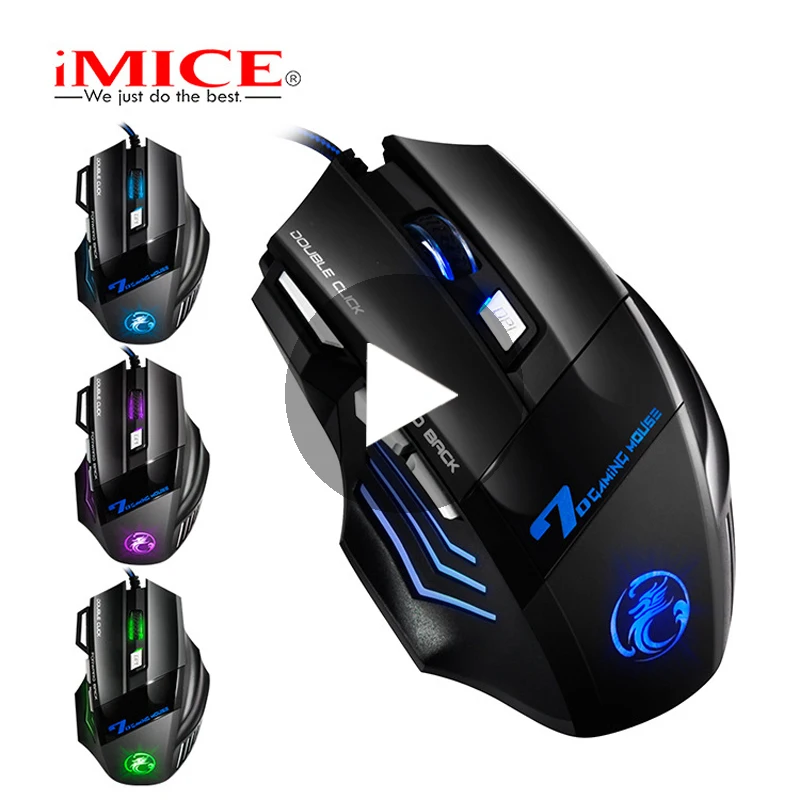 

iMice X7 Noiseless Game Gaming Mouse RGB With Backlight Silent Gamer Wired For Computer PC Laptop Optical Ergonomic Mause Rato