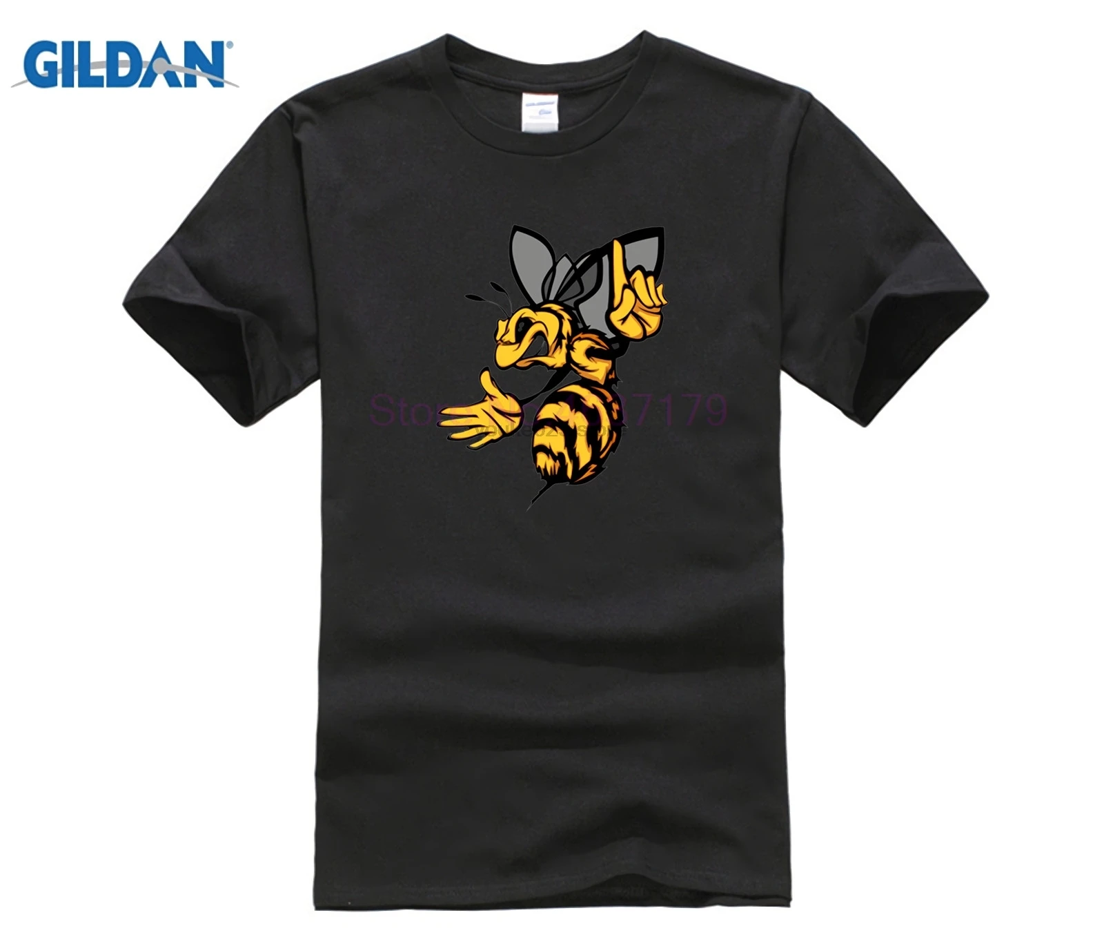 Большие размеры XXXL Angry Hornet мужские футболки хлопковые желтые с Пчелой забавные