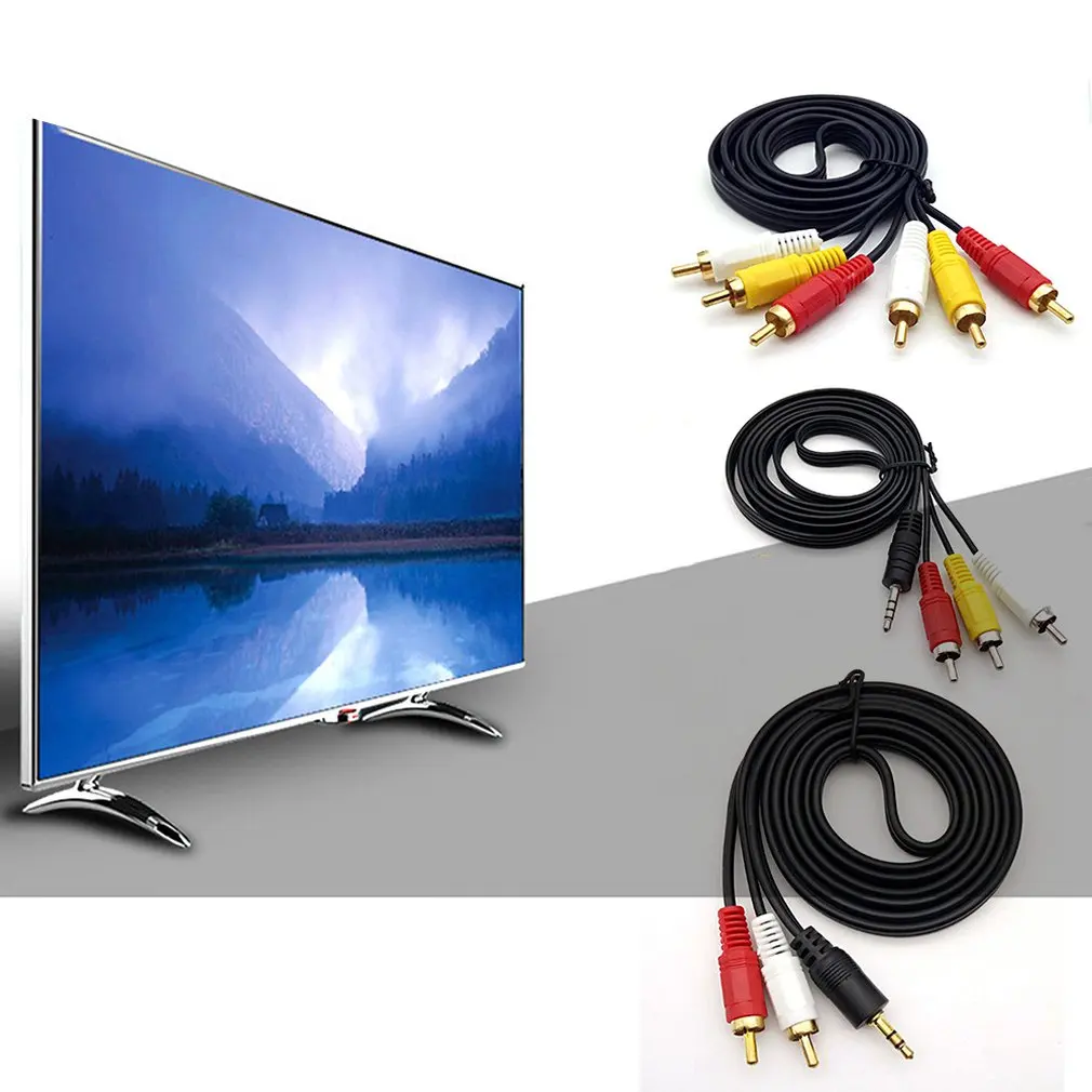 1,5 м аудио линия 2 в 1 Aux аудио 3RCA наушники конвертер кабель адаптер 3,5 мм