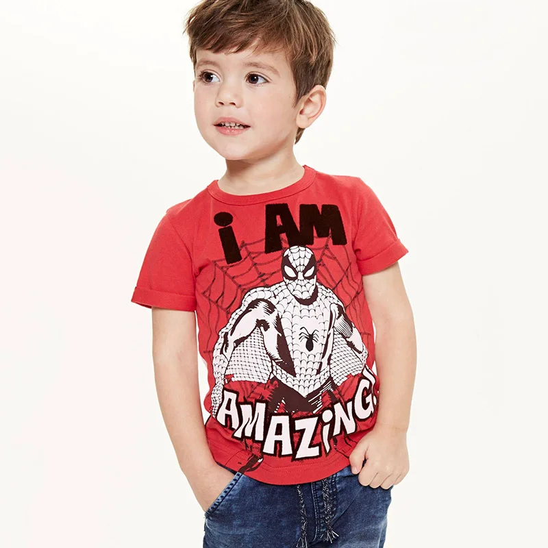 i AM Amazing!Kids Boy Spiderman tshirt Short Sleeve Cotton Shirts