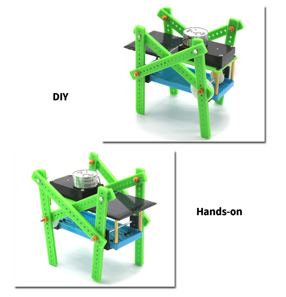 Забавный Сборный DIY пазл, игрушки для детей, развивающий гаджет, солнечная энергия, четыре раза, умный робот, класс, энергетический набор, детский подарок