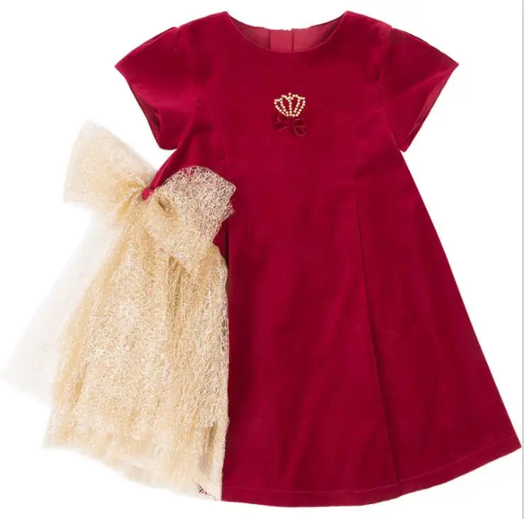 

Girl's Gorgeous party dress kids Mesh stitching fashion dress