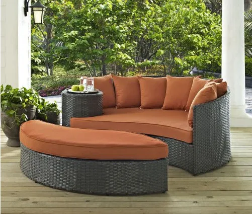 Плетеная садовая мебель из 2 предметов Прямая продажа с фабрики|outdoor daybed set|wicker patio