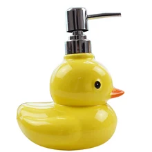 Милая желтая утка керамика аксессуары для ванной комнаты дозатор мыла/блюдо Товары для ванной комнаты креативная Бутылка для жидкости для мытья рук LFB272