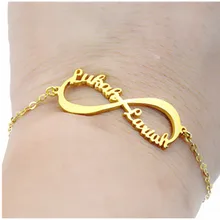 Бесконечность Кулон Браслет персонализированные имя браслет для женщин мужчин ювелирные изделия лучшие друзья подарок Индивидуальные ювелирные изделия Pulseira Masculina