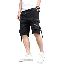 Новые Летние Стильные мужские шорты в уличном стиле с лентой в стиле хип-хоп мужские шаровары Короткие повседневные шорты брюки ABZ374