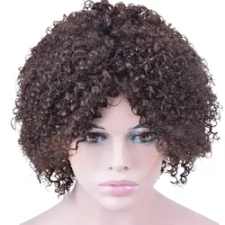 Вьющиеся человеческие волосы парик для черных женщин 150% densiity человеческие волосы парики Remy