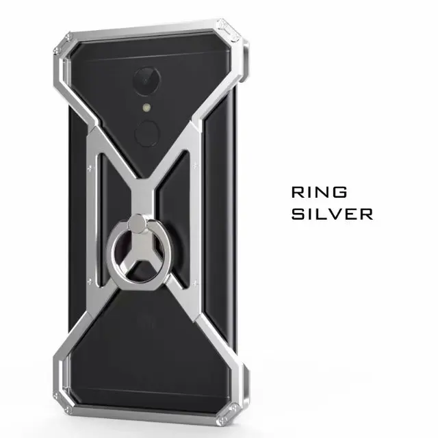 Роскошный крутой чехол с человеком-пауком для Xiaomi redmi 5 plus note 4x металлический алюминиевый сплав противоударный защитный чехол противоударный чехол Fundas Coque - Цвет: ring silver
